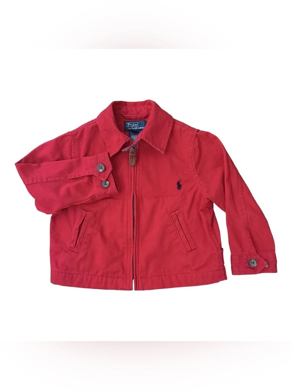 Polo by Ralph Lauren Red Kids Cotton Zip Jacket size 12 months
